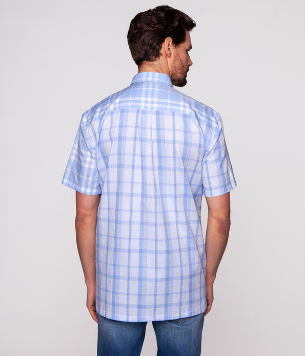 Koszula męska comfort z lnem REJLAND2 2000 BLUE