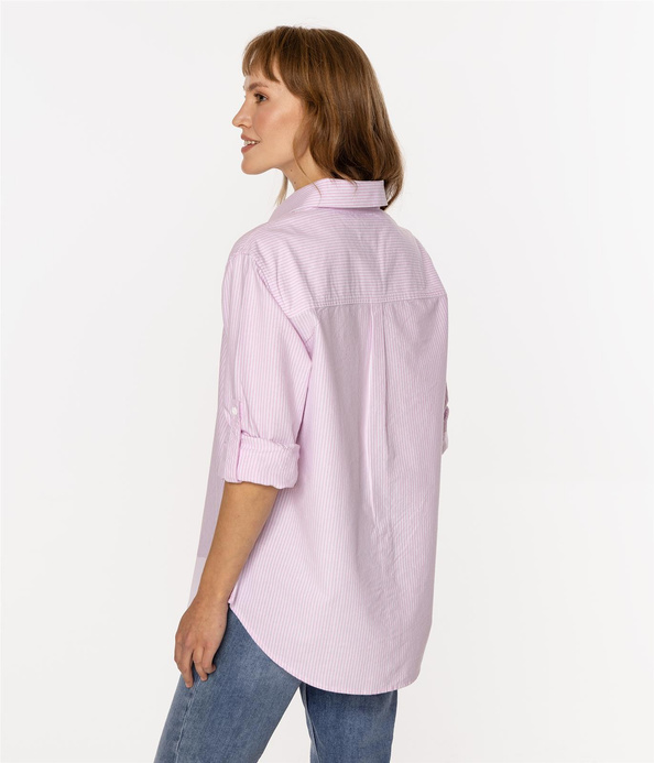 Bawełniana koszula damska regular z długim rękawem LINA OXFORD MARYS ROSE