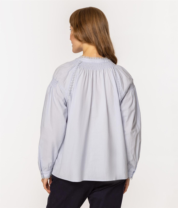 Ażurowa koszula damska z długim rękawem MURCJA 9719 BLUE