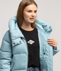Puchowa kurtka do kolan LENA 7030 MILKY BLUE