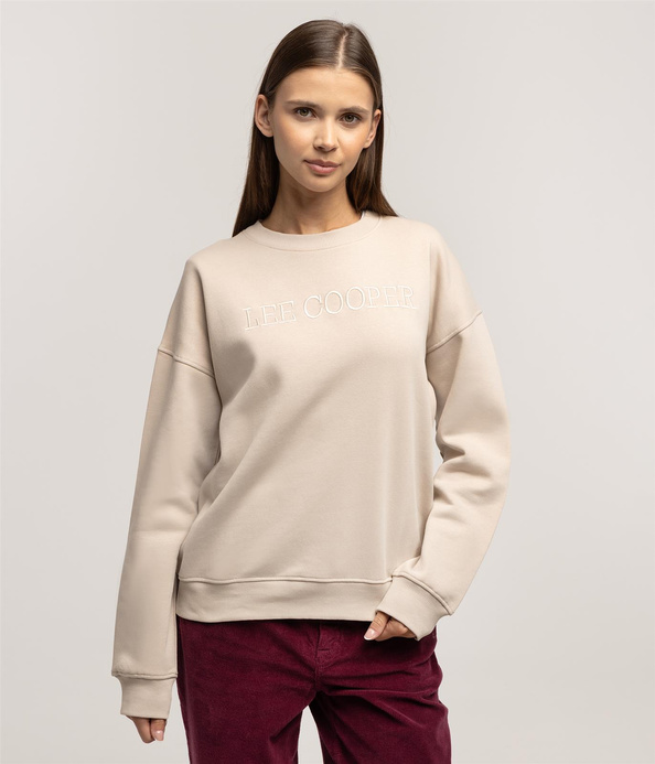 Bluza oversize z brandowanym napisem SELINA 4582 BEIGE