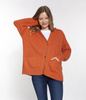 Krótki kardigan damski oversize MAI 1219 APRICOT ORANGE