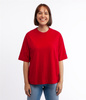 T-shirt oversize z lnem OMENA 8515 RED