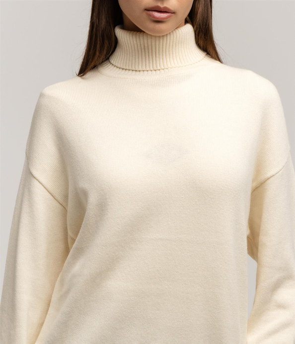 Bawełniany golf z kaszmirem ESTER 9505 ECRUE