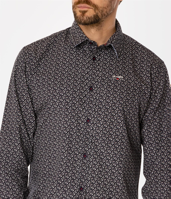 Koszula męska regular z nadrukiem REY 54MP NAVY