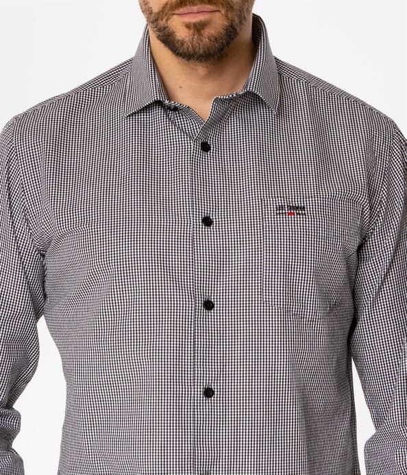 Koszula meska slim w drobną kratkę WINDSOR 37KZ BLACK