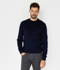 Sweter męski regular z wełną merino LOKI MERA NAVY