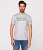 T-shirt slim z nadrukiem OFFICE 2020 GREY MELANGE