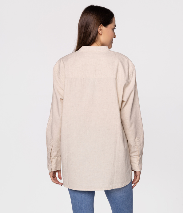 Koszula oversize z lnem LISA 2060 BEIGE