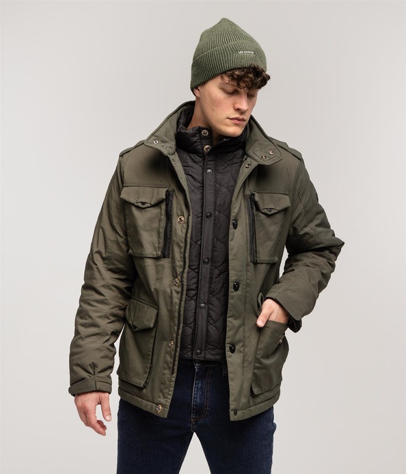 Kurtka z podpinką i chowanym kapturem AUSTIN 9916 KHAKI