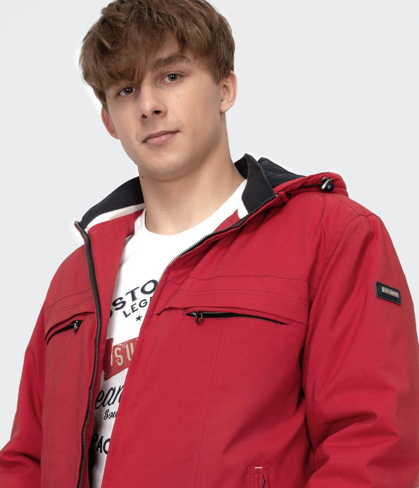 Kurtka z kapturem czerwona FIGARO 9039 RED