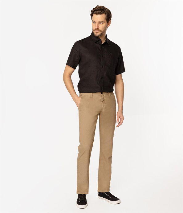 Lniane spodnie męskie GALATA 3600 COVERT GREEN