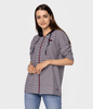Rozpinana bluza damska w paski z kapturem ERNA 4509 NAVY
