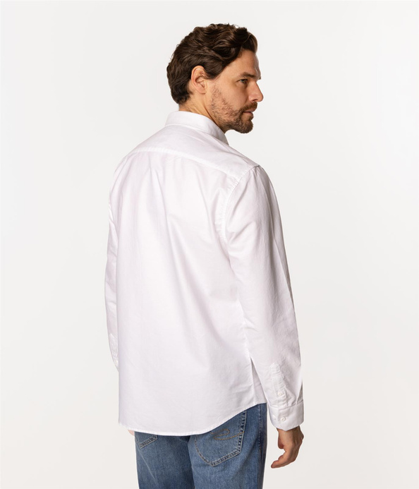 Bawełniana koszula męska regular z długim rękawem LARS OXFORD WHITE