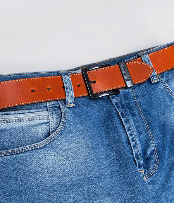 Skórzany pasek LCJ007 BROWN