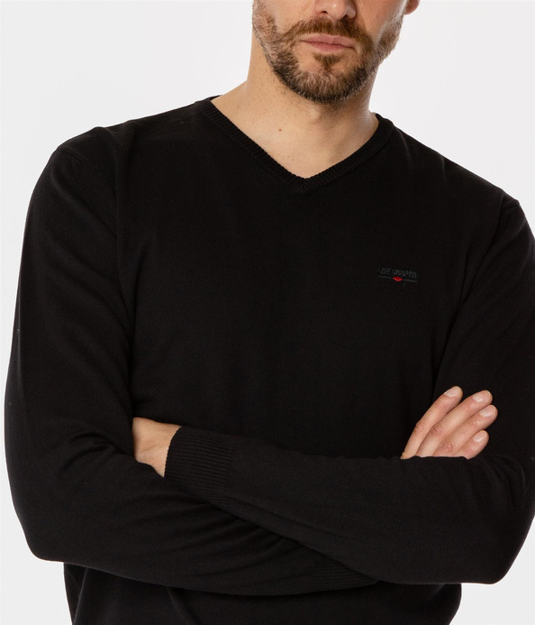 Sweter męski z bawełny organicznej ADAM ORGANIC BLACK