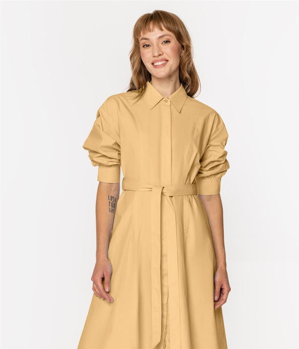 Sukienka z wiązaniem w pasie MELIA 8281 CURRY