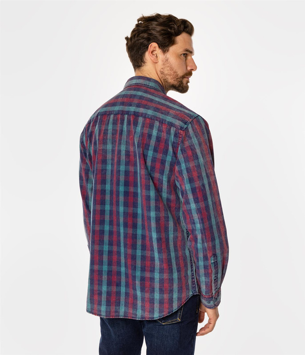 Koszula regular w kratę WAYNE 9308 GREEN INDIGO