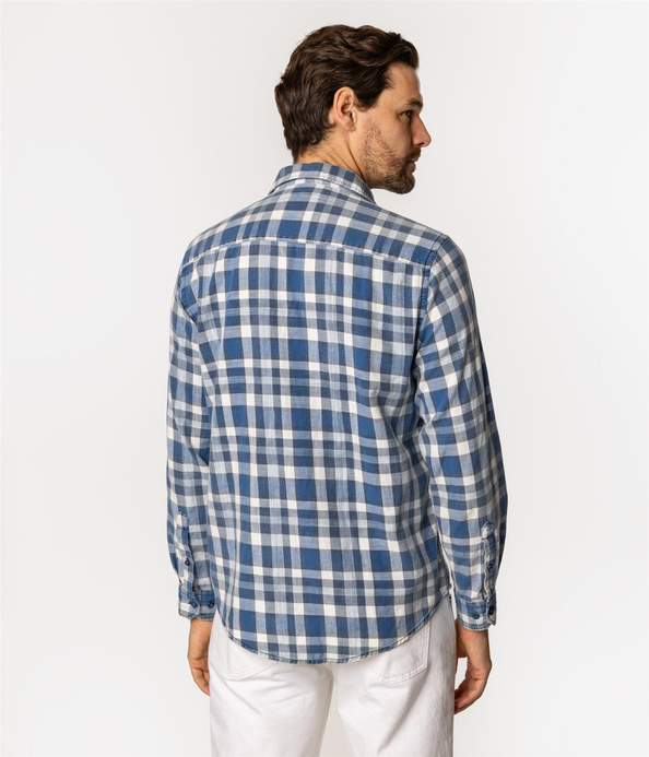 Koszula męska regular z długim rękawem WILL 1116 NAVY INDIGO