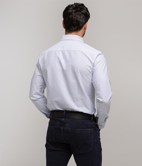 Koszula męska slim w paski LIAM OXFORD BLUE STRIPES