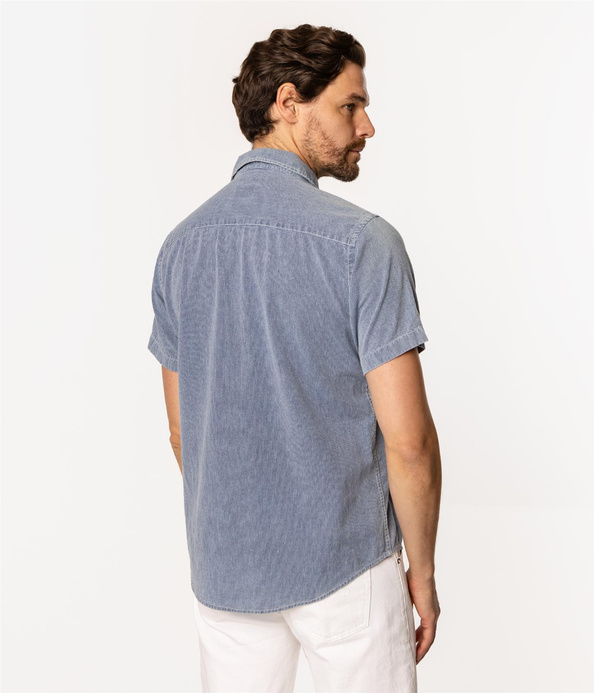 Koszula męska regular z krótkim rękawem WILL2 1141 DENIM INDIGO