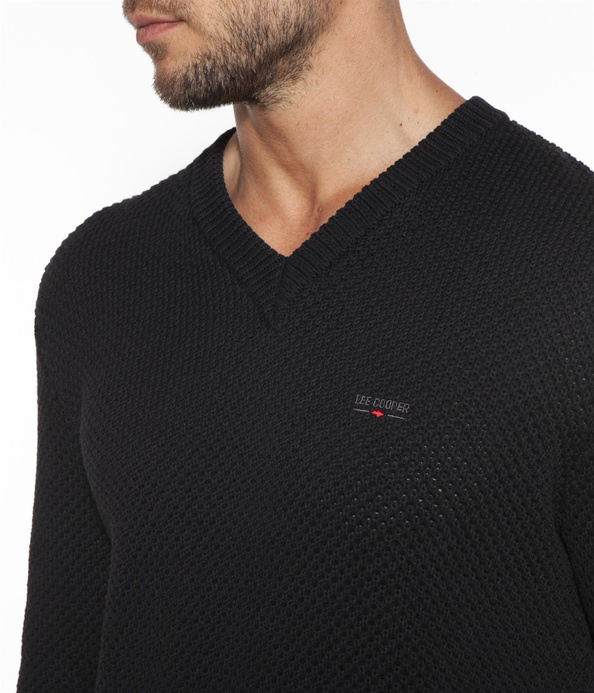 Sweter męski z bawełny organicznej VIBEL ORGANIC BLACK