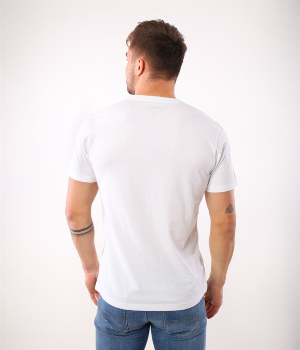 T-shirt slim z dużym nadrukiem RECORD 2020 WHITE