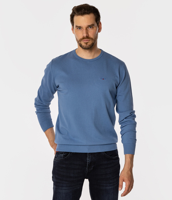 Sweter męski z bawełny organicznej ANDY ORGANIC CORONET BLUE