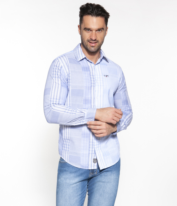 Koszula regular z długim rękawem OSWALD 7008 BLUE