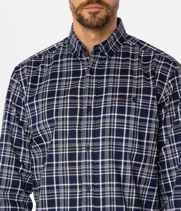 Koszula męska comfort w kratę NEW TENBY 16KZ NAVY