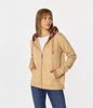 Rozpinana bluza damska z kapturem w kratę SAMIRA 4561 WARM SAND