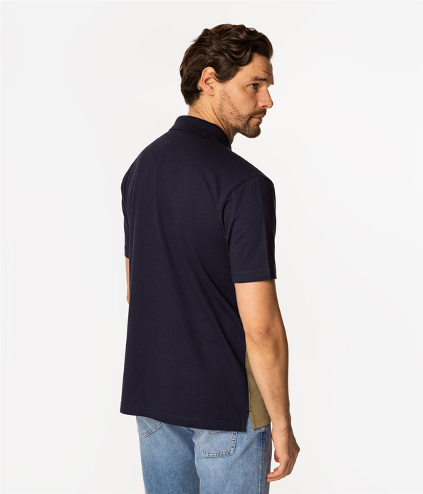 Koszulka polo męska w paski TIL 5015 COVERT GREEN