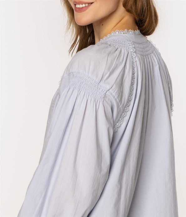 Ażurowa koszula damska z długim rękawem MURCJA 9719 BLUE