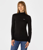 Longsleeve damski z golfem HOPE 6040 BLACK