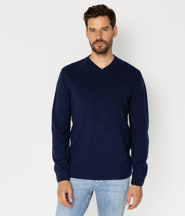 Sweter męski z wełny jagnięcej ROMI TOY NAVY MELANGE