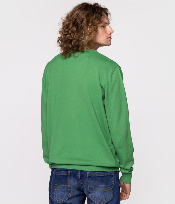 Sweter męski z bawełny organicznej ANDY ORGANIC MEDIUM GREEN