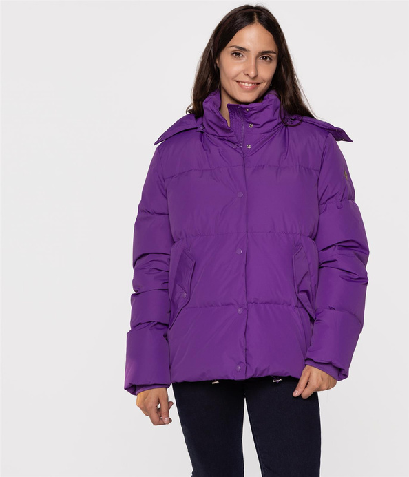 Puchowa kurtka z kapturem LINDA 4600 AMARANT PURPLE