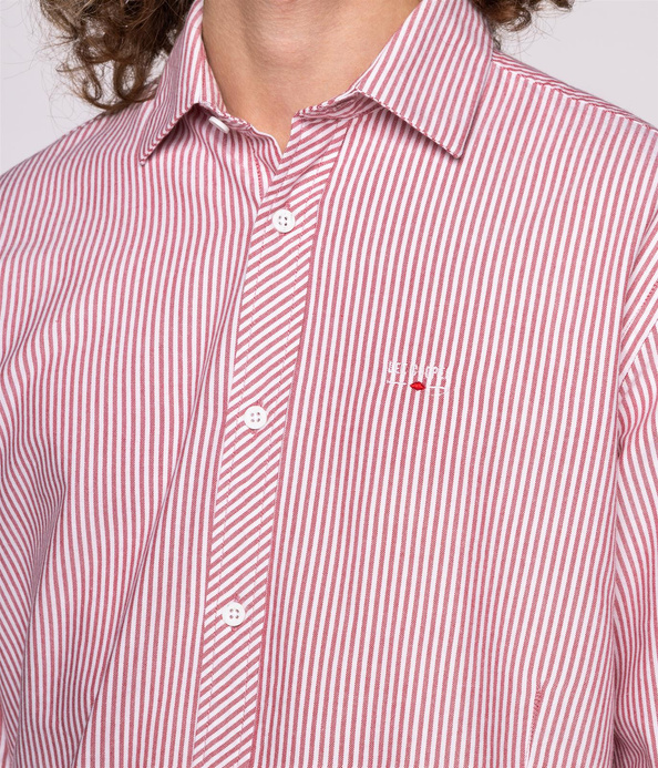 Koszula slim w paski DANIELS LK34 RED