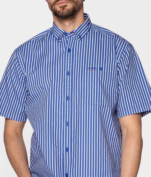 Koszula comfort z krótkim rękawem NEW TENBY2 LK42 BLUE INDIGO