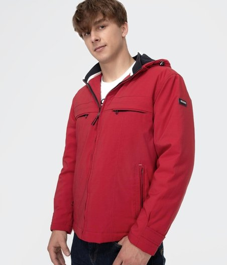 Kurtka z kapturem czerwona FIGARO 9039 RED