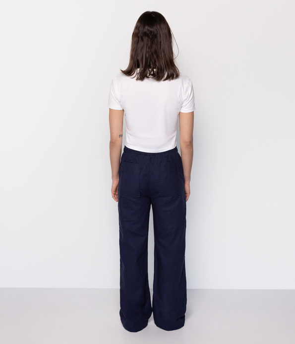 Lniane spodnie damskie LIANA 3600 NAVY BLAZER