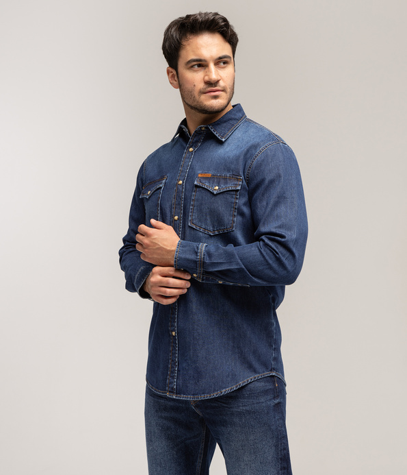 Koszula jeansowa KADIR 3212 DARK BLUE