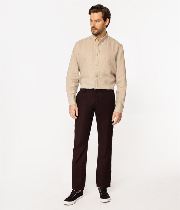 Niedenimowe lniane spodnie męskie GALATA 3600 BLACK