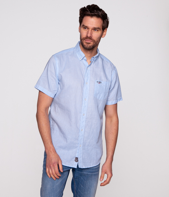 Koszula męska regular z lnem CHRISTIAN2 8008 SKY BLUE