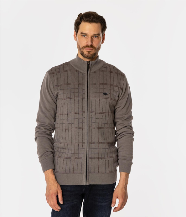 Rozpinany sweter męski ze stójką CHAO 3947 DECEMBER SKY