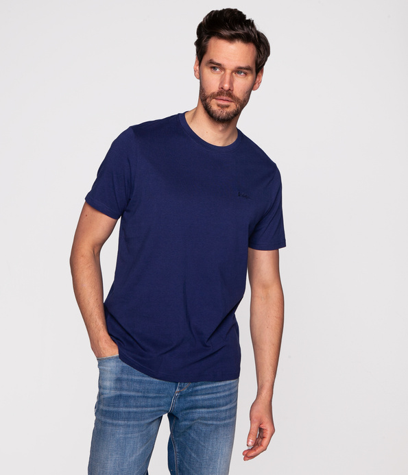 Klasyczny t-shirt z drobnym logo OBUTCH 0875 MEDIEVAL BLUE