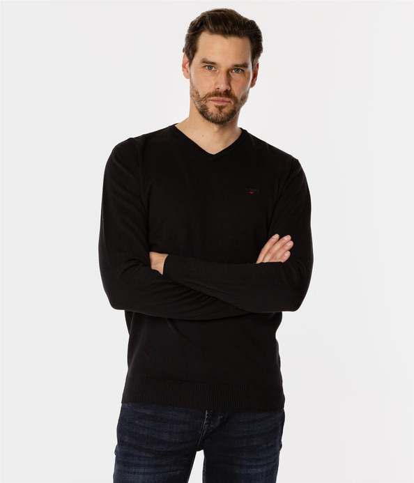 Sweter męski z bawełny organicznej ADAM ORGANIC BLACK