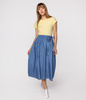 Swobodna spódnica z wiązaniem w pasie NERA 0812 LIGHT STONE