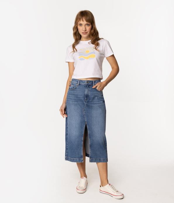 Jeansowa spódnica EVA 3122 LIGHT WASH