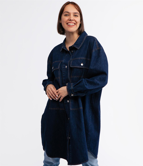 Koszulowa kurtka jeansowa LIZA 0004 STONE